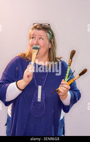 Ritratto dell'illustratrice Jill Calder Foto Stock