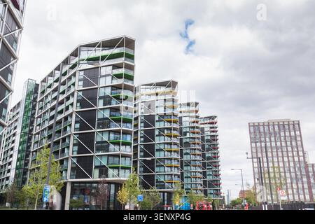 Riverlight Quay appartamenti edifici e aree pubbliche Foto Stock