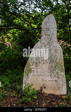 Viking Way, pietra miliare Foto Stock