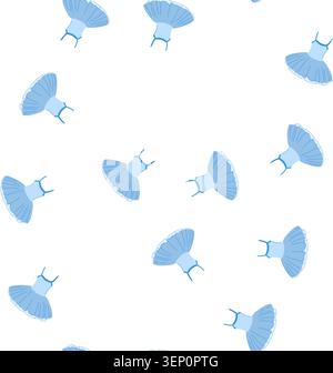 cartone animato con abito da ballerina principessa. graziosa gonna rosa ad acquerello, insegna di abito da ballerina principessa del cigno da ballo. illustrazione vettoriale del simbolo senza cuciture Illustrazione Vettoriale
