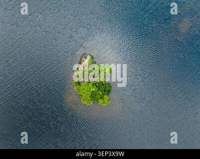 Vedute aeree del Lago Windermere e del Distretto dei Laghi in Inghilterra Foto Stock