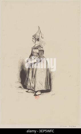 Henry Monnier creò questa incisione del 1841 per il capitolo le Normand in Les French peints par eux-mêmes, illustrando le maniere e i costumi associati alla Normandia nella Francia del XIX secolo. Foto Stock