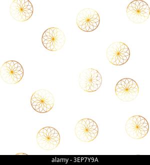 pattern Golden sacred geometry pattern creating a circular mandala design, symbolizing mystical balance, harmony, and spiritual connection with ornate Illustrazione Vettoriale
