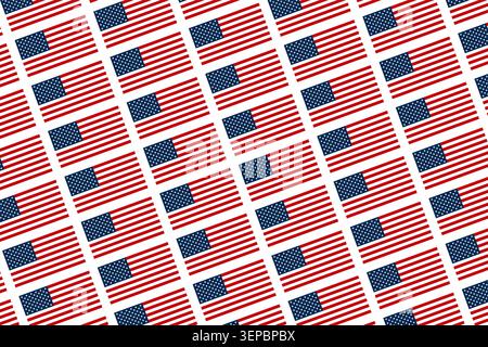 Bandiera americana, sfondo generato dalle bandiere nazionali degli Stati Uniti d'America, sistemato ripetutamente in righe e colonne. Foto Stock