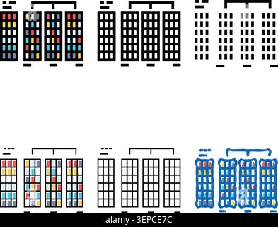 vettore icona colore algoritmo di ordinamento radiale. radix modern order algorithm sign simbolo isolato Illustrazione Vettoriale