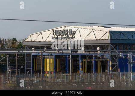 Centro di manutenzione del treno del polo nord di Hitachi Foto Stock