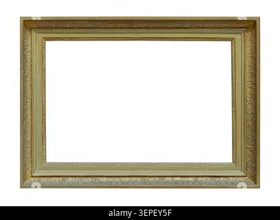 Cornice decorata in oro antico con design vintage su sfondo trasparente Foto Stock