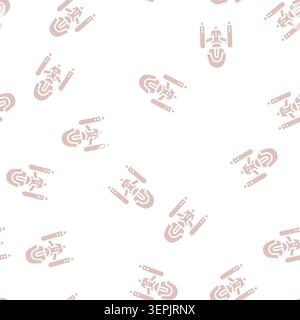 illustrazione del simbolo spaziale alieno ship vector glyph senza cuciture spazio alieno ship Illustrazione Vettoriale