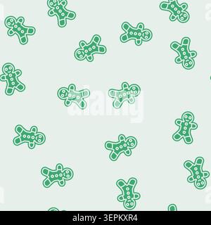 creazione di gingerbread vector glyph invernale pattern senza cuciture per creare un'illustrazione invernale di gingerbread Illustrazione Vettoriale