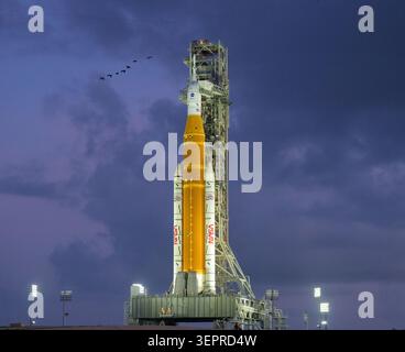 Artemis II Preflight, Rocket Launch Pad, Cape Canaveral, 2026 Foto Stock