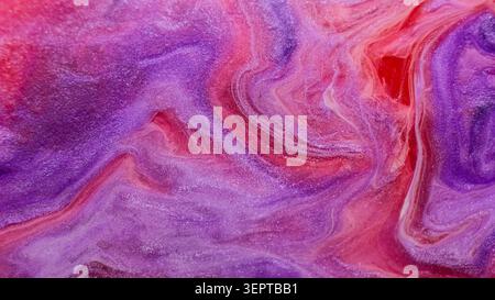 Versare marmo miscela di vernice glitter liquido acqua lucido Foto Stock
