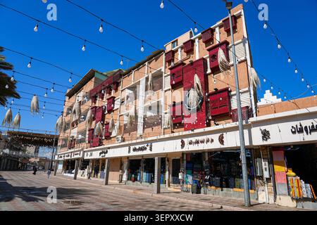 Edificio di appartamenti mondern nel centro storico di al Balad a Taif in Arabia Saudita Foto Stock