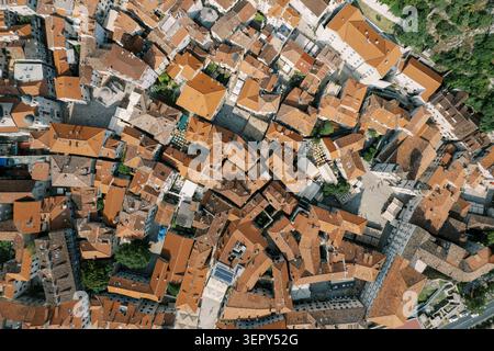 Vista aerea della città vecchia di Cattaro, Montenegro Foto Stock