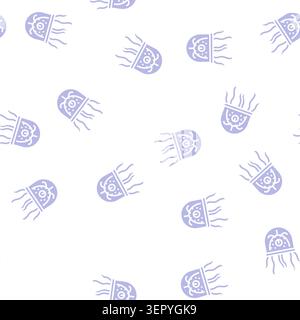 creatura aliena con tentacoli glifo vettoriale modello senza cuciture creatura aliena con tentacoli segno illustrazione Illustrazione Vettoriale
