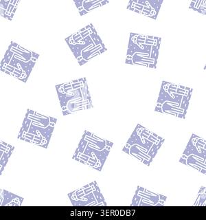 illustrazione di segni alieni e astronauti di simboli alieni e astronauti con pattern senza cuciture Illustrazione Vettoriale