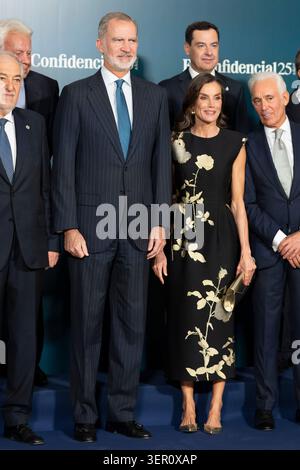 Re Felipe vi di Spagna e la regina Letizia di Spagna partecipano al 25° anniversario di "El Confidencial" all'Hotel Mandarin Oriental Ritz il 16 giugno 2026 a M Foto Stock