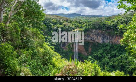 Chamarel cascata, Black River Gorges National Park, Mauritius Foto Stock