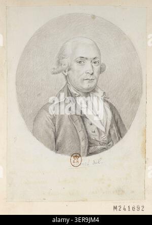 Louis-Marie-Antoine Milet de Mureau, capitano del Royal Corps of Engineers e vice per Tolone, appare in un ritratto tratto da una collezione di epoca rivoluzionaria che documenta gli ufficiali militari che prestano servizio nelle assemblee politiche durante la fine del XVIII secolo in Francia. Foto Stock