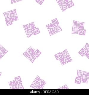 glifo vettoriale di un laptop spazio alieno motivo senza cuciture simbolo di un laptop spazio alieno Illustrazione Vettoriale