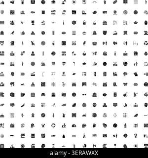 Raccolta completa di icone Web nere su sfondo bianco, che coprono concetti di business, medicina, tecnologia, natura, cibo, a. Illustrazione Vettoriale