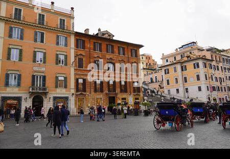 Roma, Italia, 24 febbraio 2024. Vista su Piazza di Spagna e Piazza di Spagna Foto Stock