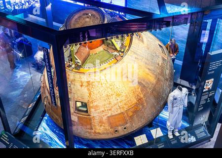 Apollo 11 Command Module Columbia allo Smithsonian National Air and Space Museum di Washington, DC, dalla prima missione di atterraggio lunare con equipaggio Foto Stock