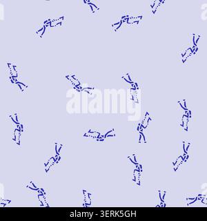 illustrazione dei segni invernali di arrampicata su ghiaccio con glifo vettoriale senza cuciture Illustrazione Vettoriale
