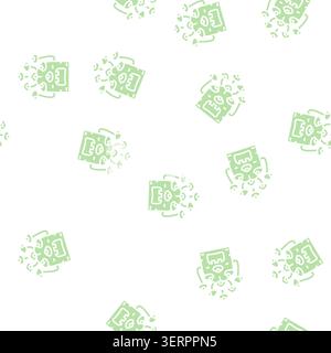 alieno con glifo vettoriale a nove occhi motivo senza cuciture alieno con nove occhi segno figura Illustrazione Vettoriale