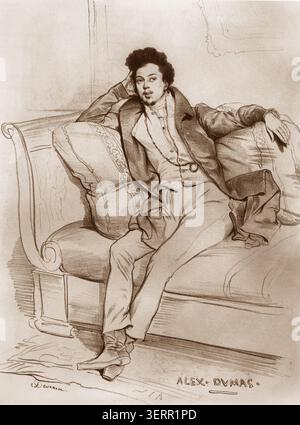 Ritratto di Alexandre Dumas Pere di Achille Deveria, (1800-1857) Foto Stock
