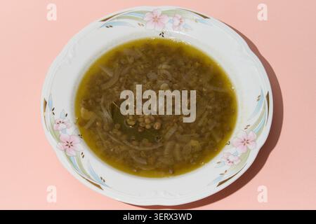 Zuppa di lenticchie greca. Foto Stock
