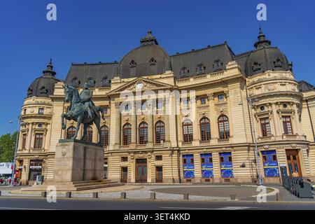 Biblioteca universitaria centrale di Bucarest, Romania Foto Stock