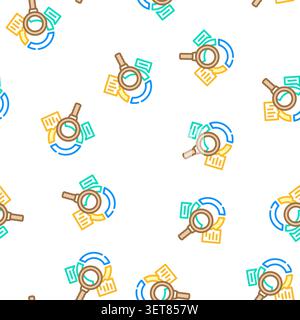 illustrazione del segno di ricerca del grafico del grafico del grafico del grafico del grafico del flusso senza cuciture Illustrazione Vettoriale