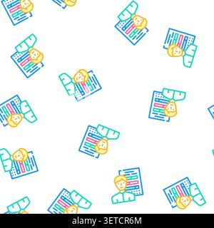 illustrazione dei segni del dipendente del vettore del dipendente delle competenze modello continuo del dipendente delle competenze Illustrazione Vettoriale