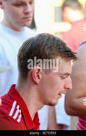 Monaco, Germania. 22 giugno 2026. Justuz Hollatz (FC Bayern Basketball, #21), GER, FC Bayern Basketball, Saisonabschluss fan-Fest, Saison 2025/2026, 22.06.2026, foto: Eibner-Pressefoto/Jenni Maul credito: dpa/Alamy Live News Foto Stock