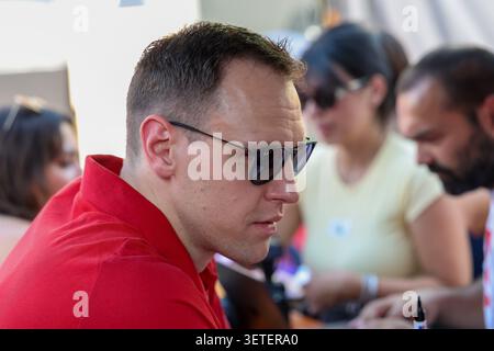 Monaco, Germania. 22 giugno 2026. Johannes Voigtmann (FC Bayern Basketball, #07), GER, FC Bayern Basketball, Saisonabschluss fan-Fest, Saison 2025/2026, 22.06.2026, foto: Eibner-Pressefoto/Jenni Maul credito: dpa/Alamy Live News Foto Stock