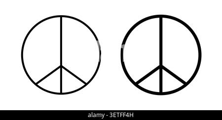 Set vettoriale silhouette icona Peace. confezione sottile. Illustrazione Vettoriale