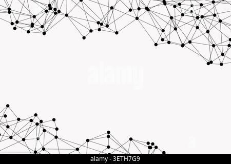 Background tecnologico professionale con bordi superiori e inferiori delle strutture di rete. Design web digitale simmetrico perfetto per le pubbliche relazioni scientifiche Illustrazione Vettoriale