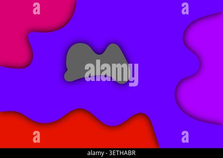 Vivaci forme fluide in viola, rosa, rosso e grigio. Forme organiche con ombre morbide che creano un effetto stratificato. Composizione astratta in grassetto. Illustrazione Vettoriale