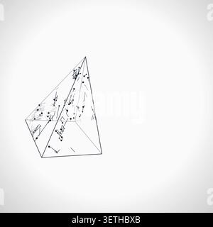 Grafica creativa a piramide a filo per sfondi, campagne digitali e layout grafici stampabili. Illustrazione Vettoriale
