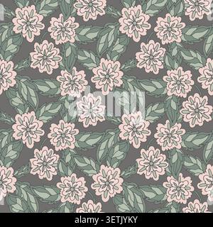 Classico Damasco floreale rosa ornato Illustrazione Vettoriale