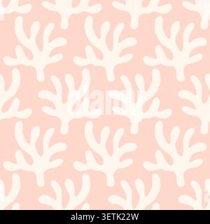 Motivo infinito con boho in corallo rosa tenue Illustrazione Vettoriale