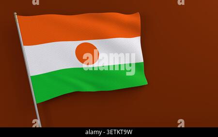 Bandiera nigeriana che sventola la rappresentazione, simboleggia sovranità, cultura e identità nazionale. Tessuto ondulato con texture tessile Foto Stock