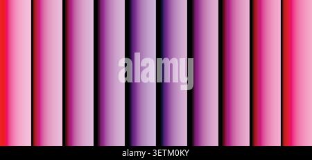 Sfondo a strisce di sfumatura verticale al neon rosa astratto e viola con effetto luminoso brillante Illustrazione Vettoriale