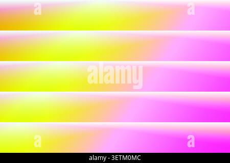 Sfondo a strisce di sfumatura orizzontale giallo pastello e rosa con bagliore luminoso Illustrazione Vettoriale