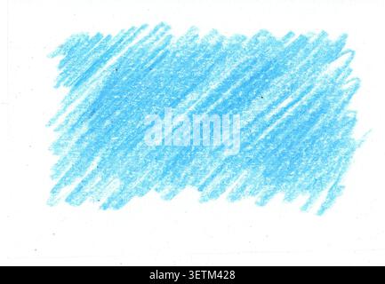 Una matita di colore blu su sfondo bianco. Foto Stock