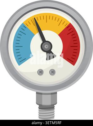 Icona del manometro in stile piatto. Illustrazione del vettore del manometro su sfondo isolato. La misurazione della pressione firma il concetto di business. Illustrazione Vettoriale