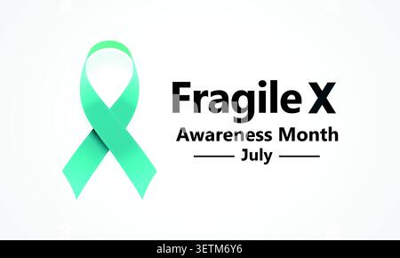 Fragile X Awareness Month si svolge annualmente a luglio per aumentare la visibilità della sindrome fragile X (FXS), illustrazione vettoriale Illustrazione Vettoriale