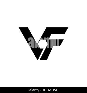 Logo monogramma VF con simbolo geometrico esagonale Illustrazione Vettoriale