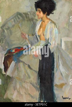 Woman in the Studio (1915) di Edward Cucuel Illustrazione Vettoriale