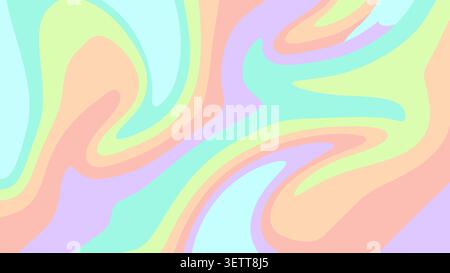 Sfondo astratto con motivi vorticosi in tonalità pastello tenui e colorate Foto Stock